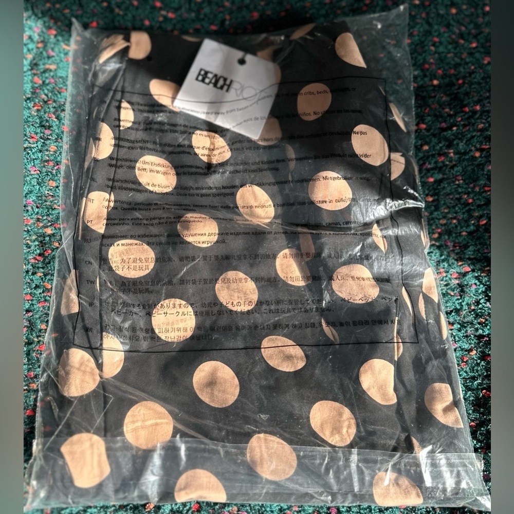 Beach Riot Elodie Polka Dot Maxi Dress Black Ruffle Hem NWT M - Picture 4 of 13
